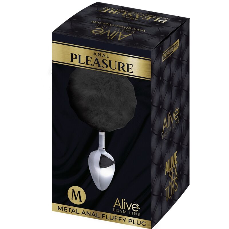 ALIVE - PLUG ANAL DE PLACER ESPIRAL DE METAL NEGRO ESPUMOSO TALLA M