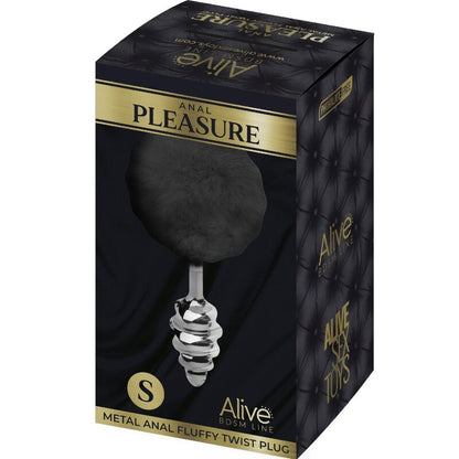 ALIVE - PLUG ANAL DE PLACER ESPIRAL DE METAL NEGRO ESPUMOSO TAMAÑO S