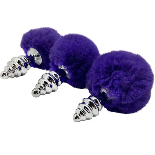 ALIVE - PLUG DE PLACER ANAL DE METAL ESPIRAL ESPUMOSO VIOLETA OSCURO TALLA M