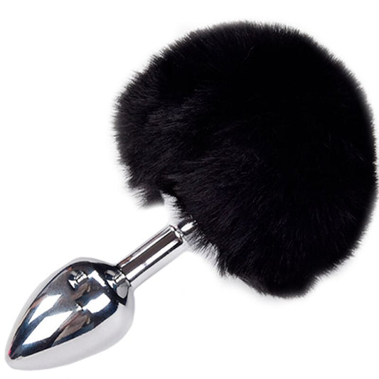ALIVE - PLUG DE PLACER ANAL DE METAL LISO ESPONJOSO NEGRO TALLA S