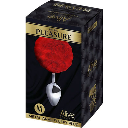 ALIVE - PLUG DE PLACER ANAL DE METAL LISO Y ESPONJOSO ROJO TALLA M
