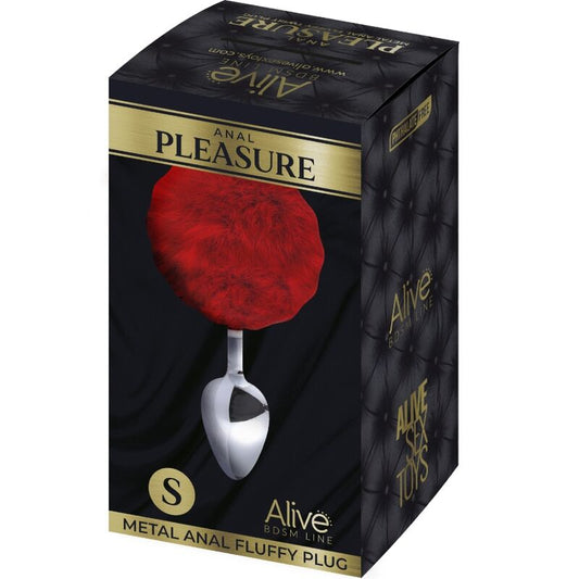 ALIVE - PLUG DE PLACER ANAL DE METAL LISO Y ESPONJOSO ROJO TAMAÑO S