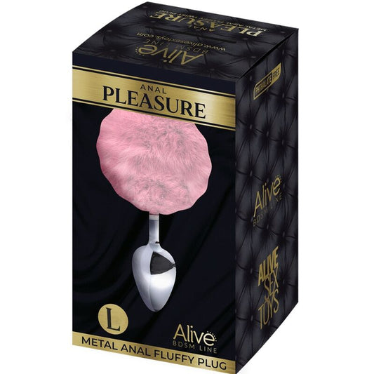 ALIVE - PLUG DE PLACER ANAL DE METAL LISO Y ESPONJOSO ROSA TALLA L