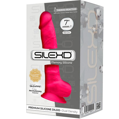 SILEXD - MODELO 1 PENE REALISTA PREMIUM SILEXPAN SILICONA FUCSIA 17.5 CM