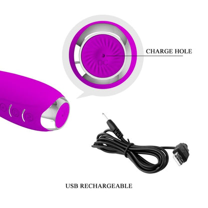 PRETTY LOVE - VIBRADOR ELECTROSHOCK RECARGABLE HECTOR - IMPERMEABLE MORADO