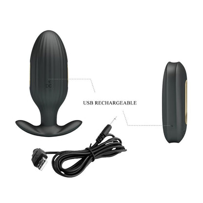 PRETTY LOVE - VIBRADOR ANAL KELLY PLUG RECARGABLE NEGRO