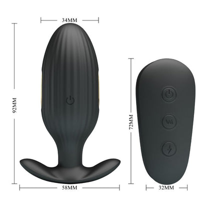 PRETTY LOVE - VIBRADOR ANAL KELLY PLUG RECARGABLE NEGRO