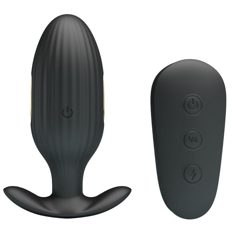 PRETTY LOVE - VIBRADOR ANAL KELLY PLUG RECARGABLE NEGRO