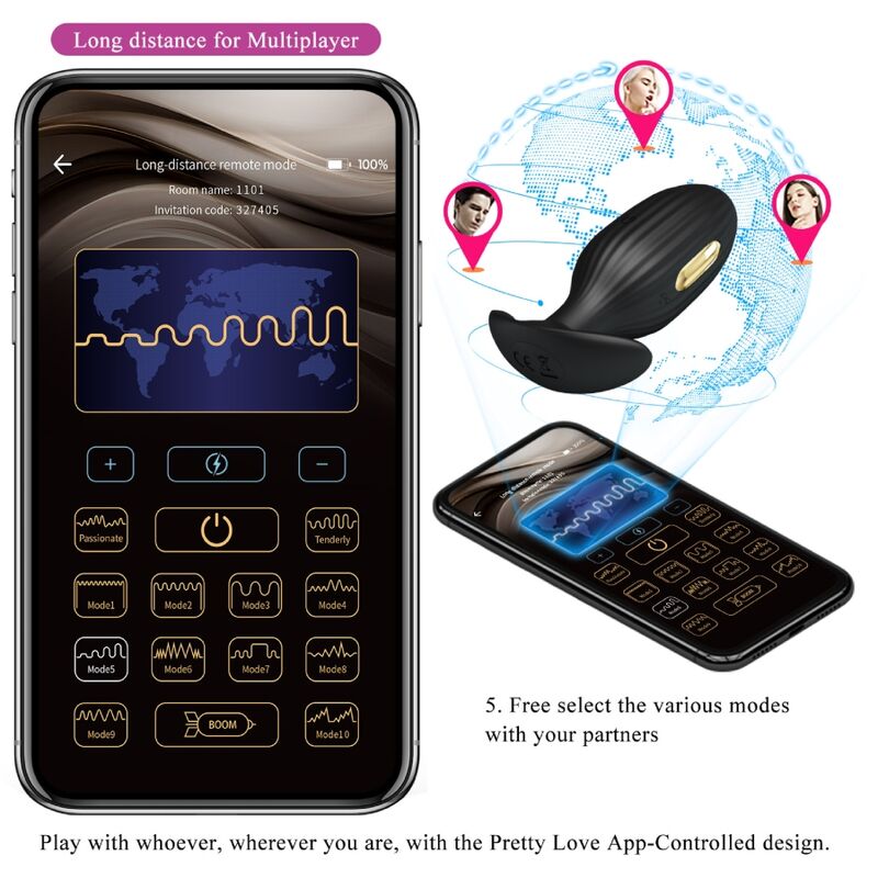 PRETTY LOVE - PLUG ANAL CONTROLADO POR APLICACIÓN JEFFERSON BLACK