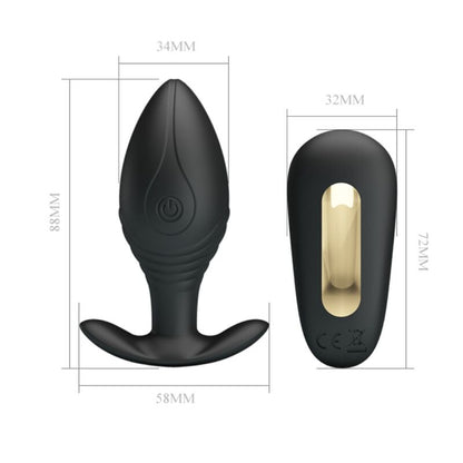 PRETTY LOVE - VIBRADOR ANAL REGINA RECARGABLE NEGRO