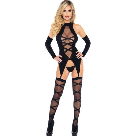 LEG AVENUE - CONJUNTO DE 3 PIEZAS BODY + CALCETINES + MANGAS