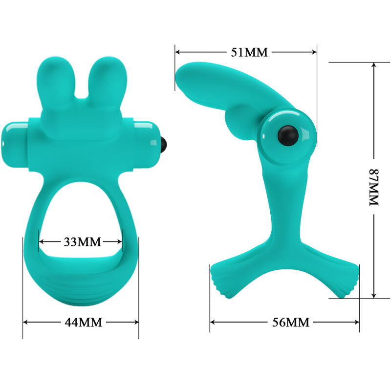 PRETTY LOVE - ANILLO VIBRADOR CONEJO VERDE DANTE