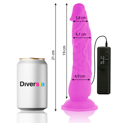 DIVERSIA - VIBRADOR FLEXIBLE MORADO 21 CM -O- 4.9 CM