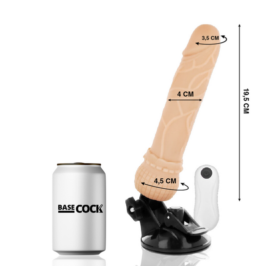 BASECOCK - VIBRADOR CONTROL REMOTO NATURAL REALISTA 19,5 CM -O- 4 CM