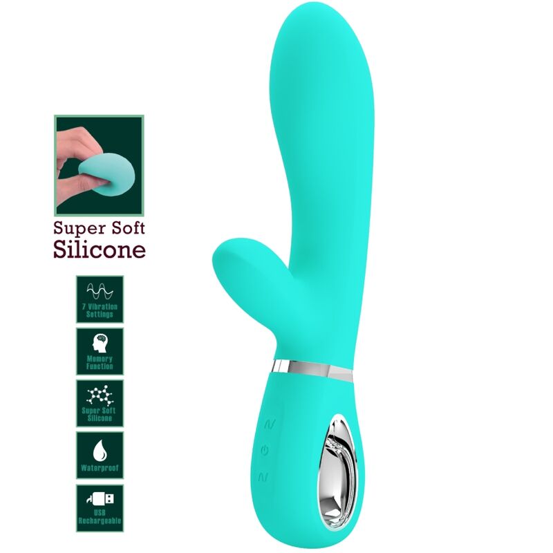 PRETTY LOVE - VIBRADOR MULTIFUNCIÓN PUNTO G THOMAS AQUA VERDE