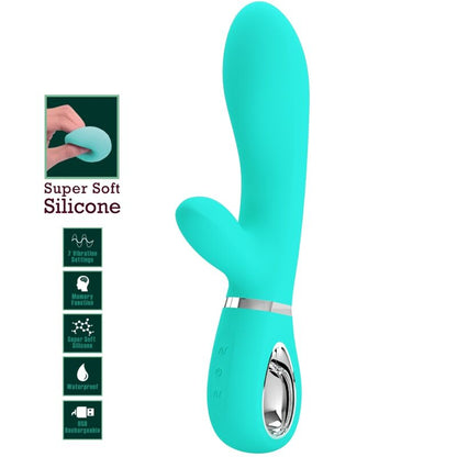 PRETTY LOVE - VIBRADOR MULTIFUNCIÓN PUNTO G THOMAS AQUA VERDE