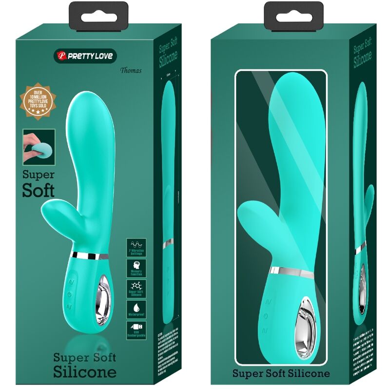 PRETTY LOVE - VIBRADOR MULTIFUNCIÓN PUNTO G THOMAS AQUA VERDE
