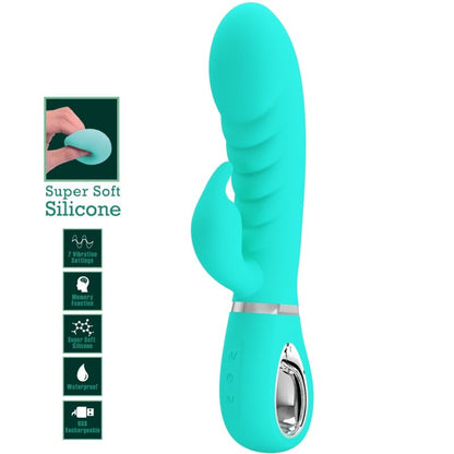 PRETTY LOVE - VIBRADOR MULTIFUNCIÓN DEL PUNTO G PRESCOTT VERDE AGUA