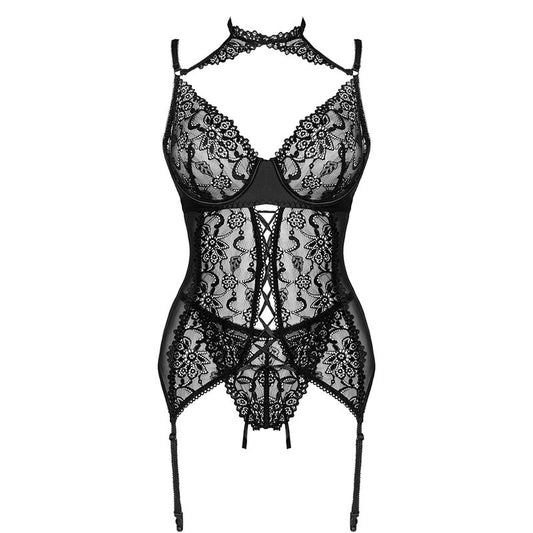 LIVCO CORSETTI FASHION - COLECCIÓN GIELLANDRA FOR THE SENSES CORSÉ + BRAGA NEGRO