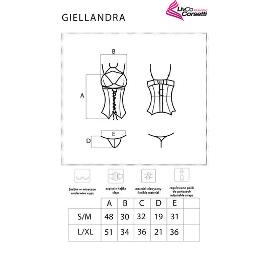LIVCO CORSETTI FASHION - COLECCIÓN GIELLANDRA FOR THE SENSES CORSÉ + BRAGA NEGRO