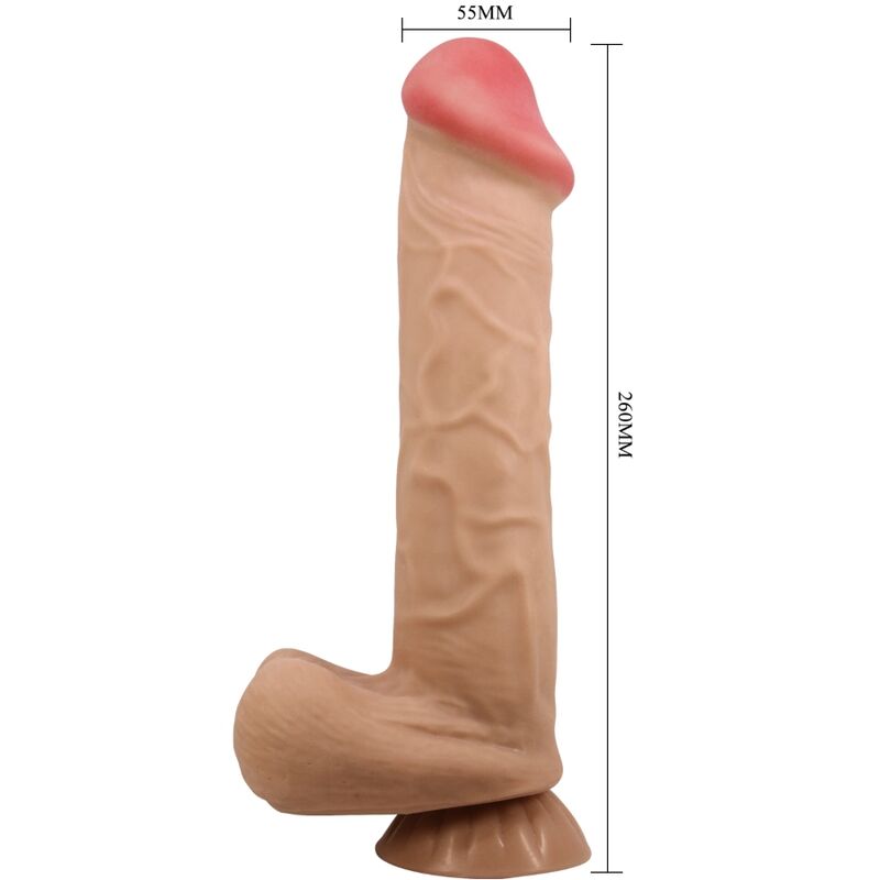 PRETTY LOVE - SERIE PIEL DESLIZANTE DILDO REALISTA CON VENTOSA DESLIZANTE PIEL CARNE 26 CM