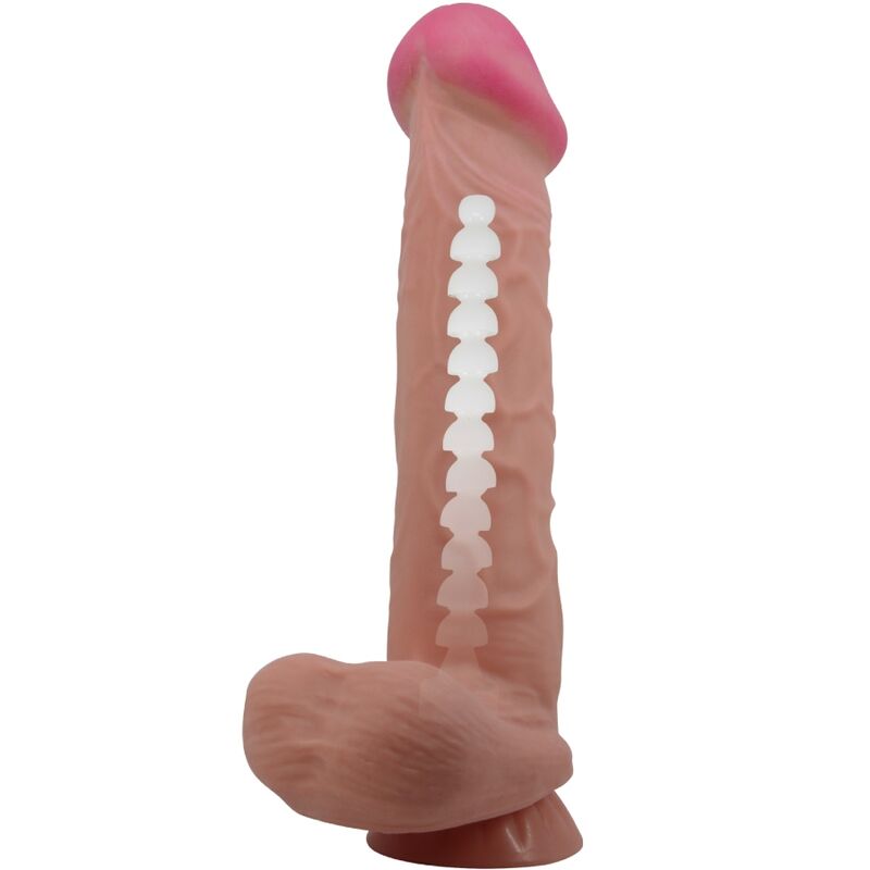 PRETTY LOVE - SERIE PIEL DESLIZANTE DILDO REALISTA CON VENTOSA DESLIZANTE PIEL MARRÓN 26 CM