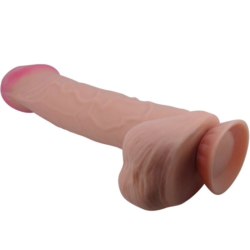 PRETTY LOVE - SERIE PIEL DESLIZANTE DILDO REALISTA CON VENTOSA DESLIZANTE PIEL MARRÓN 26 CM