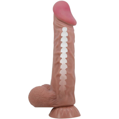 PRETTY LOVE - SERIE PIEL DESLIZANTE DILDO REALISTA CON VENTOSA DESLIZANTE PIEL MARRÓN 24 CM