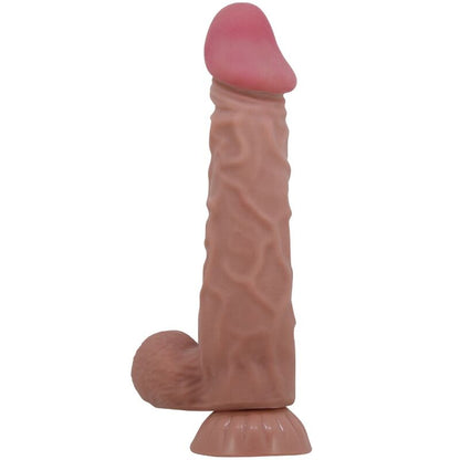 PRETTY LOVE - SERIE PIEL DESLIZANTE DILDO REALISTA CON VENTOSA DESLIZANTE PIEL MARRÓN 24 CM