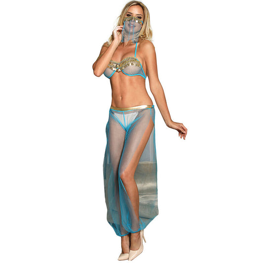 SUBBLIME - CONJUNTO DE LENCERÍA ESTILO INDIA AZUL S/M
