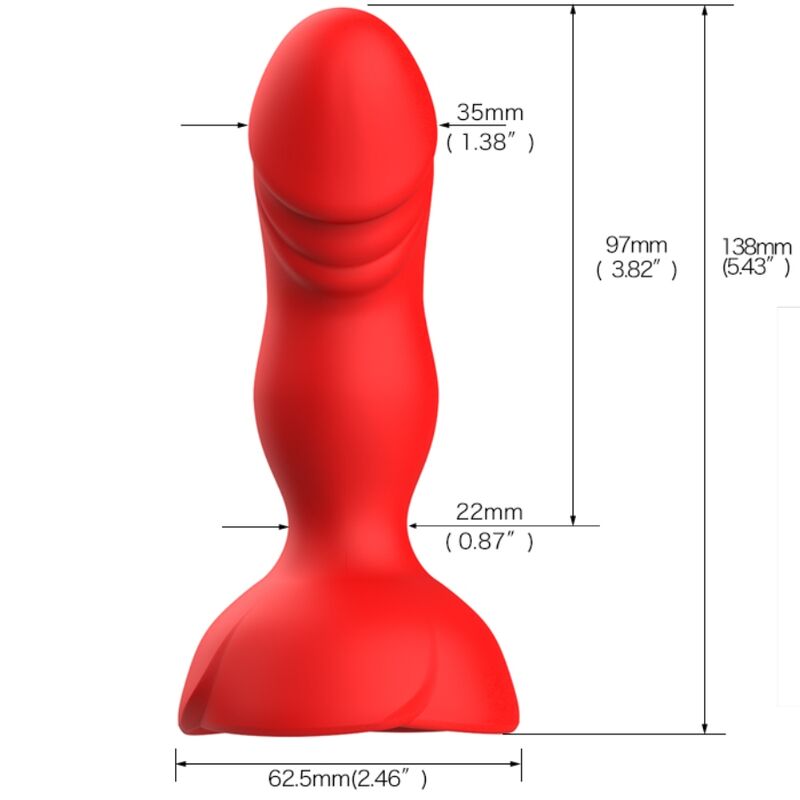 ARMONY - EXTREME A BLOOM ROSE VIBRADOR Y PLUG ANAL CON CONTROL REMOTO ROJO