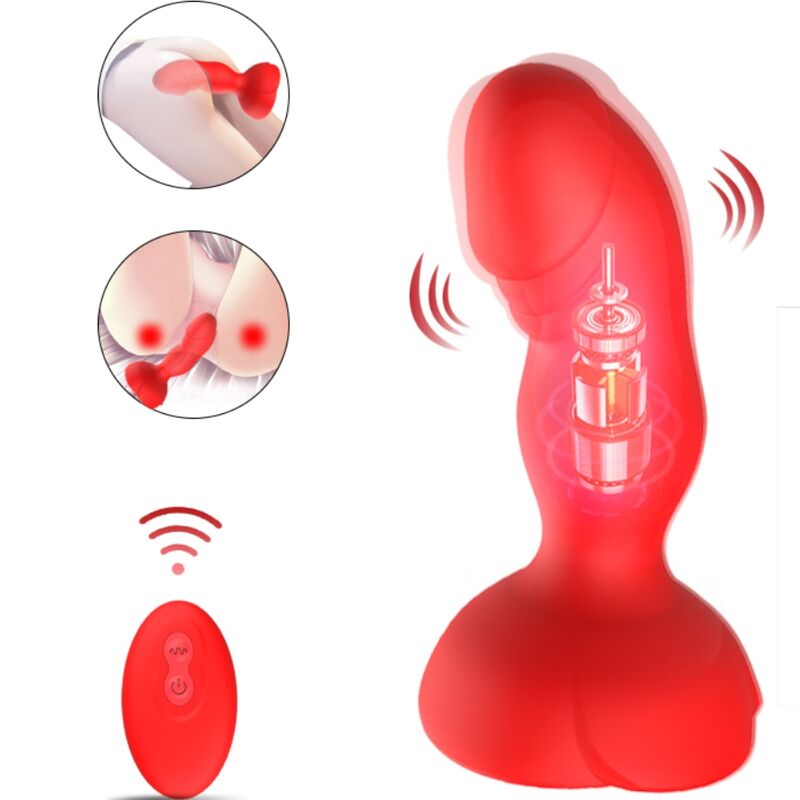 ARMONY - EXTREME A BLOOM ROSE VIBRADOR Y PLUG ANAL CON CONTROL REMOTO ROJO