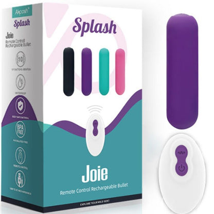 ARMONY - SPLASH JOIE BALA VIBRADOR DE SILICONA CONTROL REMOTO 10 VIBRACIONES 75 X 19 CM MORADO