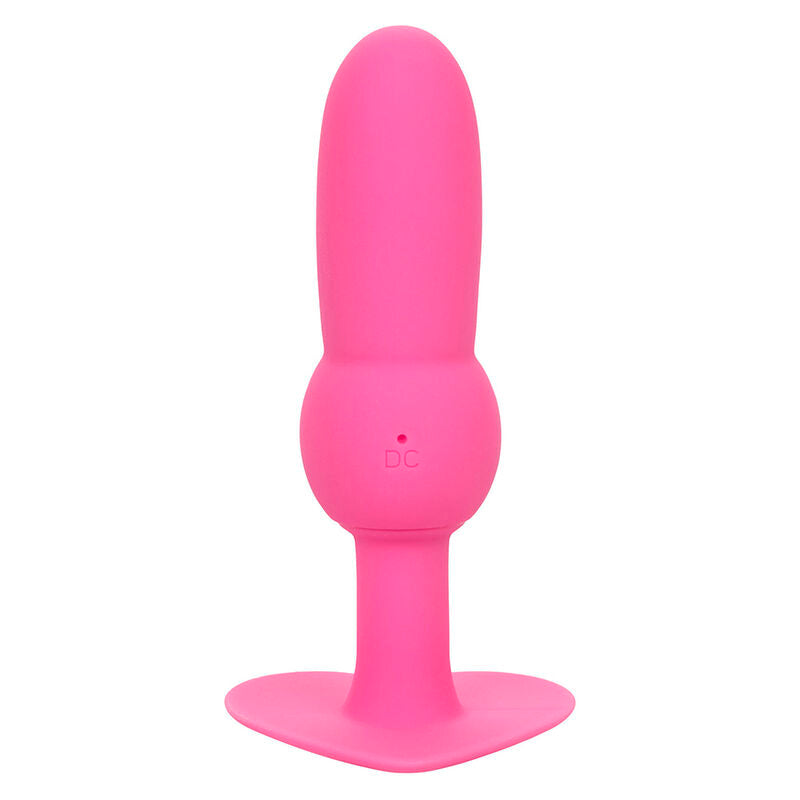 CALEXOTICS - TAPÓN ANAL PARA PRIMERA VEZ CON SONDA DE CUENTAS Y 10 VIBRACIONES ROSA