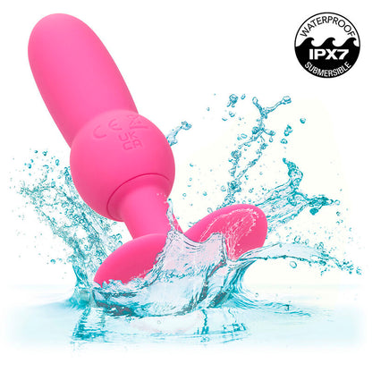 CALEXOTICS - TAPÓN ANAL PARA PRIMERA VEZ CON SONDA DE CUENTAS Y 10 VIBRACIONES ROSA