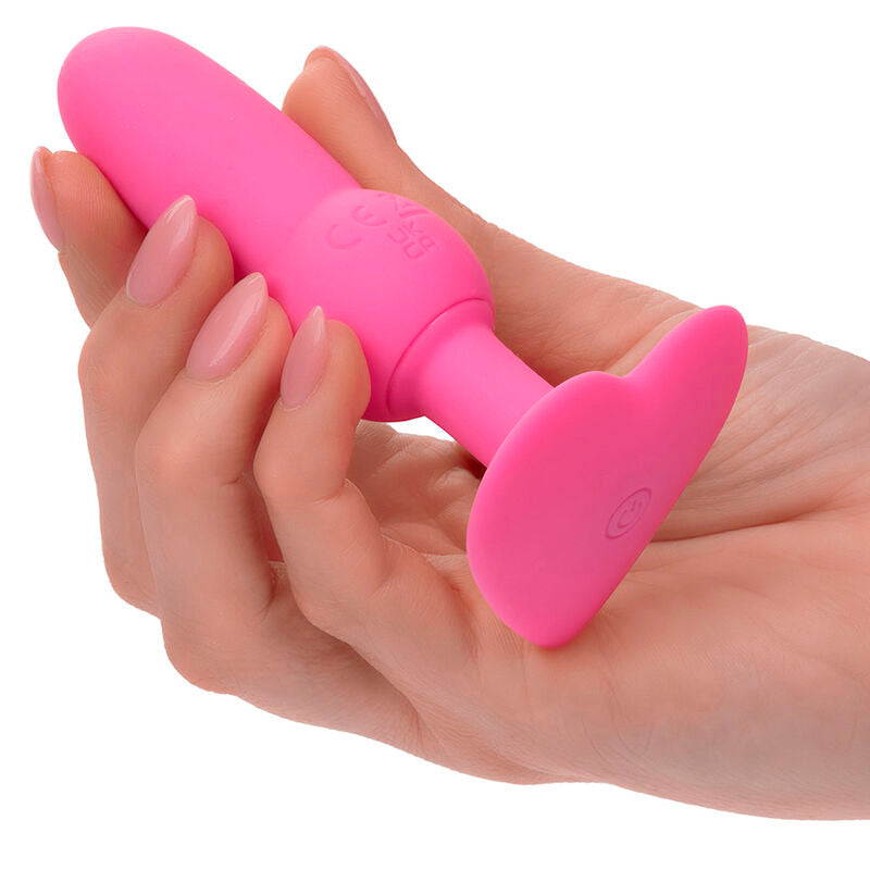 CALEXOTICS - TAPÓN ANAL PARA PRIMERA VEZ CON SONDA DE CUENTAS Y 10 VIBRACIONES ROSA