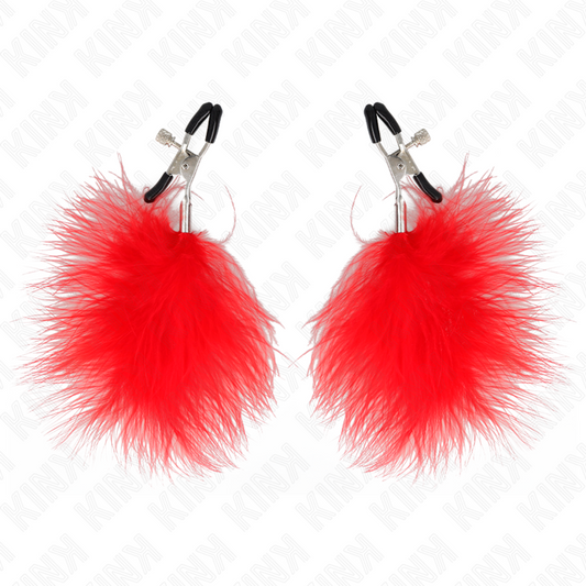 KINK - RED FEATHER CLIP 7 CM
