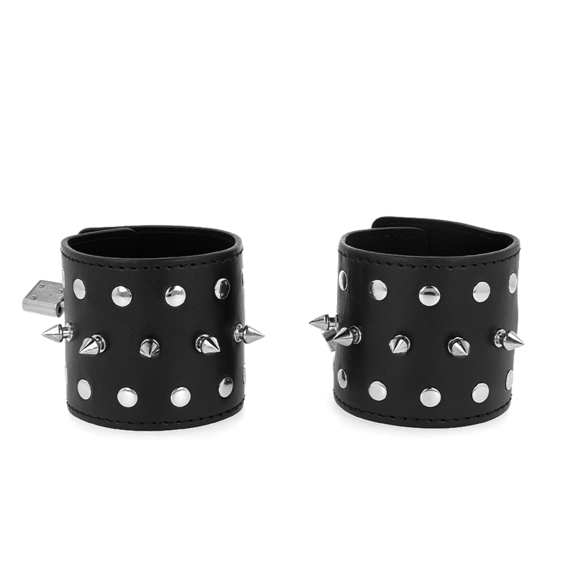 KINK - SUJECIONES DE MUÑECA PUNK CON PUNTOS 25 X 6 CM