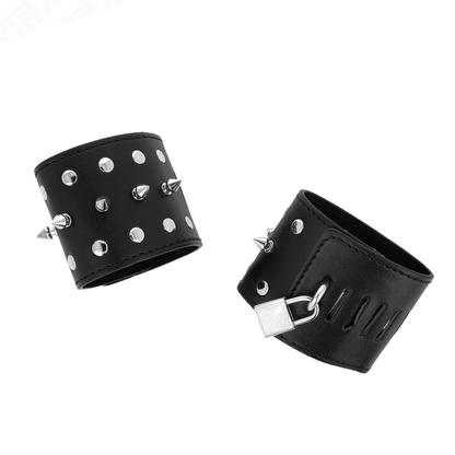 KINK - SUJECIONES DE MUÑECA PUNK CON PUNTOS 25 X 6 CM