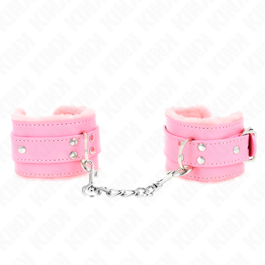 KINK - MUÑECA CON FORRO DE CUERO ROSA Y CINTURÓN AJUSTABLE ROSA 17-29 CM X 6 CM