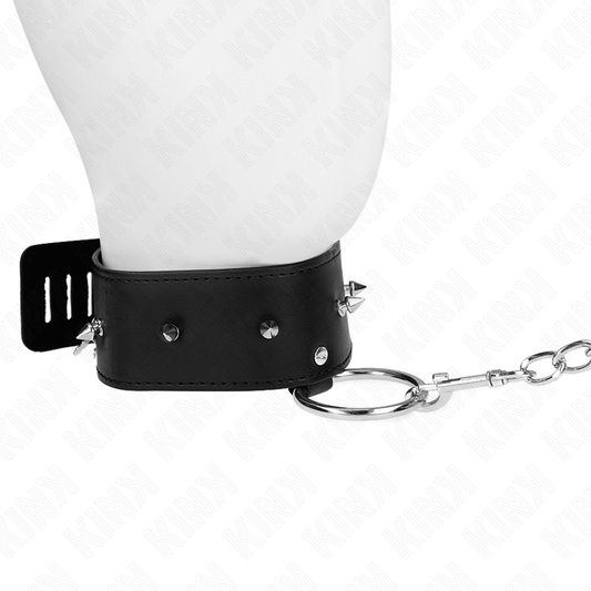 KINK - COLLAR DE 65 CM CON CORREA CON CLAVOS DE PLATA MODELO 2 AJUSTABLE 36-43 CM X 5 CM