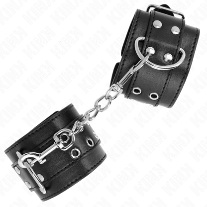 KINK - PUÑOS NEGROS AJUSTABLES DE DOBLE HEBILLA 19-26 CM