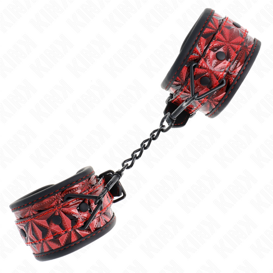 KINK - MUÑECA AJUSTABLE CON PATRÓN DE DIAMANTES ROJO OSCURO 17-26 CM X 5,5 CM