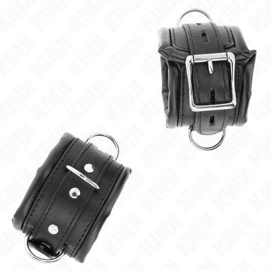 KINK - MUÑECA PESADA CON FORRO DE CUERO NEGRO AJUSTABLE 20-30 CM X 6 CM