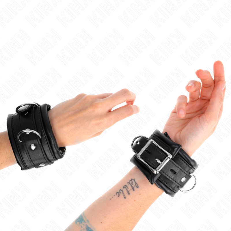 KINK - MUÑECA PESADA CON FORRO DE CUERO NEGRO AJUSTABLE 20-30 CM X 6 CM