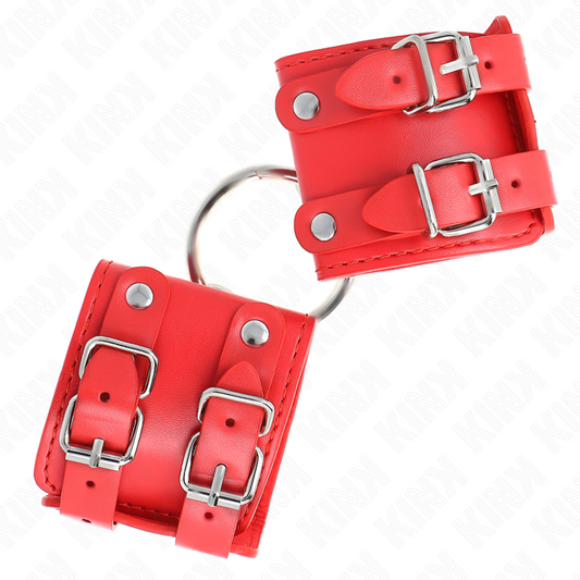 KINK - MUÑECA FIJA CON ANILLA Y TACHUELAS AJUSTABLES ROJA 17-22 CM X 6,5 CM