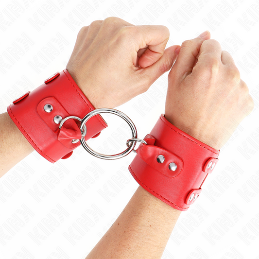 KINK - MUÑECA FIJA CON ANILLA Y TACHUELAS AJUSTABLES ROJA 17-22 CM X 6,5 CM