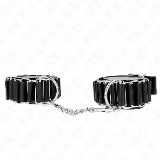 KINK - SUJECIONES DE MUÑECA DELGADA CON BISAGRAS AJUSTABLES NEGRAS 16-22 CM X 3,5 CM