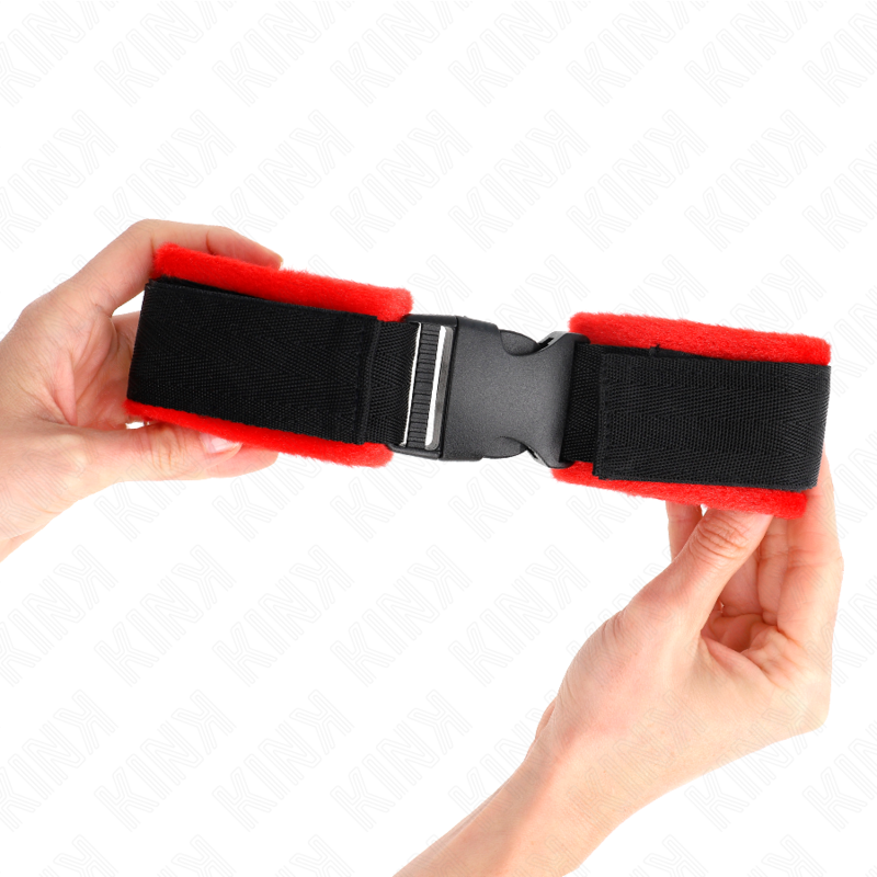KINK - RESTRICCIONES DE MUÑECA DE NYLON CON GANCHO Y BUCLE NEGRO MODELO 1 AJUSTABLE 25-35 CM X 6 CM