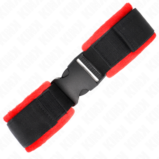 KINK - RESTRICCIONES DE MUÑECA DE NYLON CON GANCHO Y BUCLE NEGRO MODELO 1 AJUSTABLE 25-35 CM X 6 CM